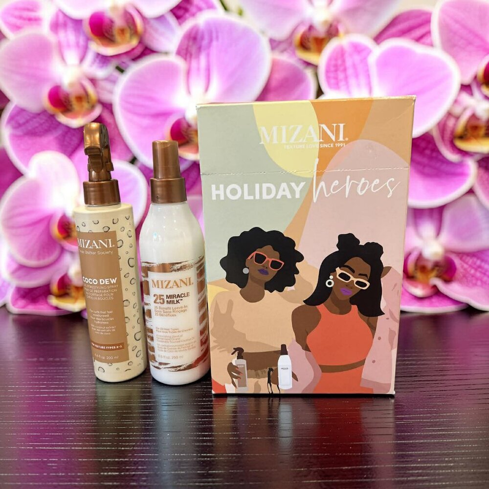 Mizani Holiday Heroes 25 Miracle Milk Leave In 8.5 oz Coco Dew 6.8 oz
